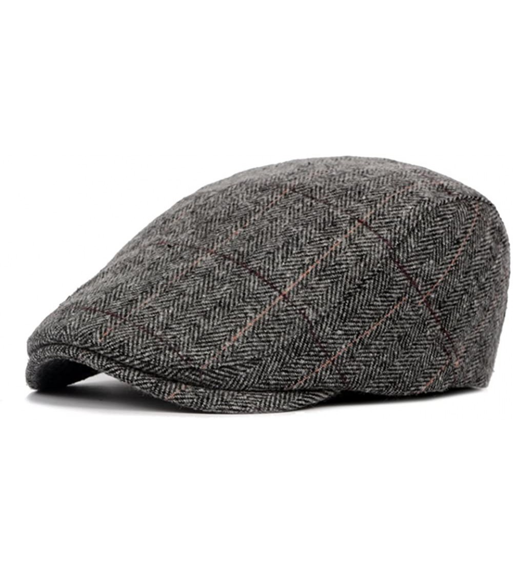 Newsboy Caps Men`s Classic Adjustable Ivy Irish Newsboy Golf Cap Hat - 573 Grey - CD188X0IAZZ