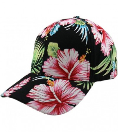Baseball Caps Floral Hawaiian Adjustable Snapback Hats Baseball Caps - Back/Curve - CX12LX1WU59