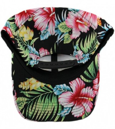 Baseball Caps Floral Hawaiian Adjustable Snapback Hats Baseball Caps - Back/Curve - CX12LX1WU59