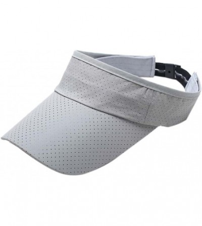Visors Men's Quick Dry Sport Sun Visor Athletic Mesh Visor Cap Sun Protector with Adjustable Strap - Light Grey - CU18D0I4CUA