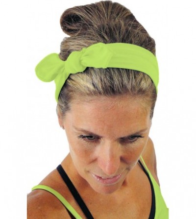 Headbands Removable Bow Training Headband - No Slip - No Sweat- Giallo Fluo Yellow - Giallo Fluo Yellow - CQ12I8WPOLN