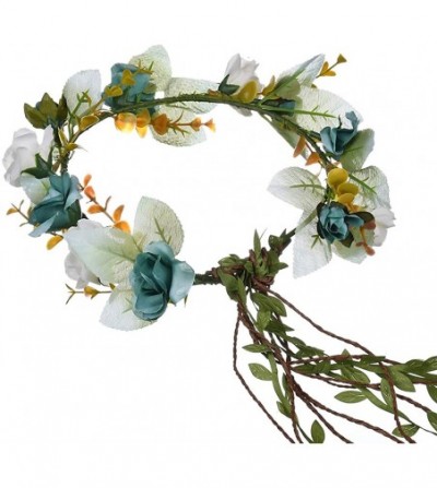 Headbands Handmade Adjustable Flower Wreath Headband Halo Floral Crown Garland Headpiece Wedding Festival Party - CJ18QRKIOQS