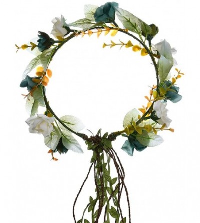 Headbands Handmade Adjustable Flower Wreath Headband Halo Floral Crown Garland Headpiece Wedding Festival Party - CJ18QRKIOQS