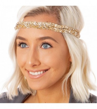 Headbands Women's Adjustable Cute Fashion Bling Glitter Headband Braid Hairband Gift Pack - C518YSX7QGA
