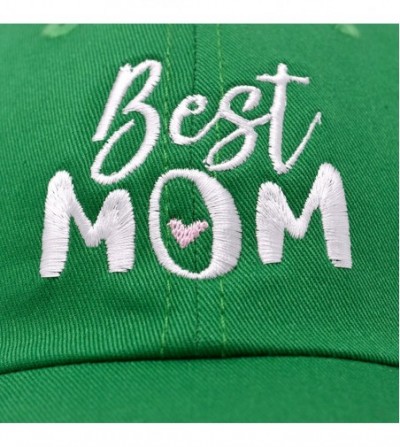 Baseball Caps Best Mom Baseball Cap Womens Dad Hats Adjustable Mothers Day Hat - Kelly Green - CQ18D6ZMAC0