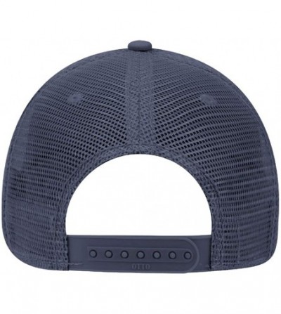 Baseball Caps Garment Washed Cotton Twill 6 Panel Low Profile Mesh Back Trucker Hat - Navy - C3180D4TGXQ