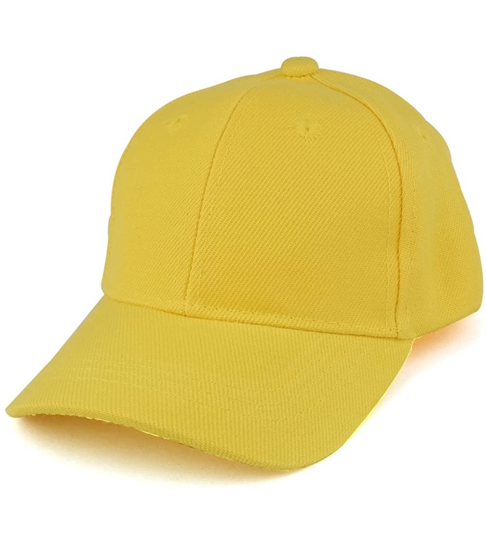 Baseball Caps Plain Infants Size Structured Adjustable Baseball Cap - Yellow - CC17YZX95ER