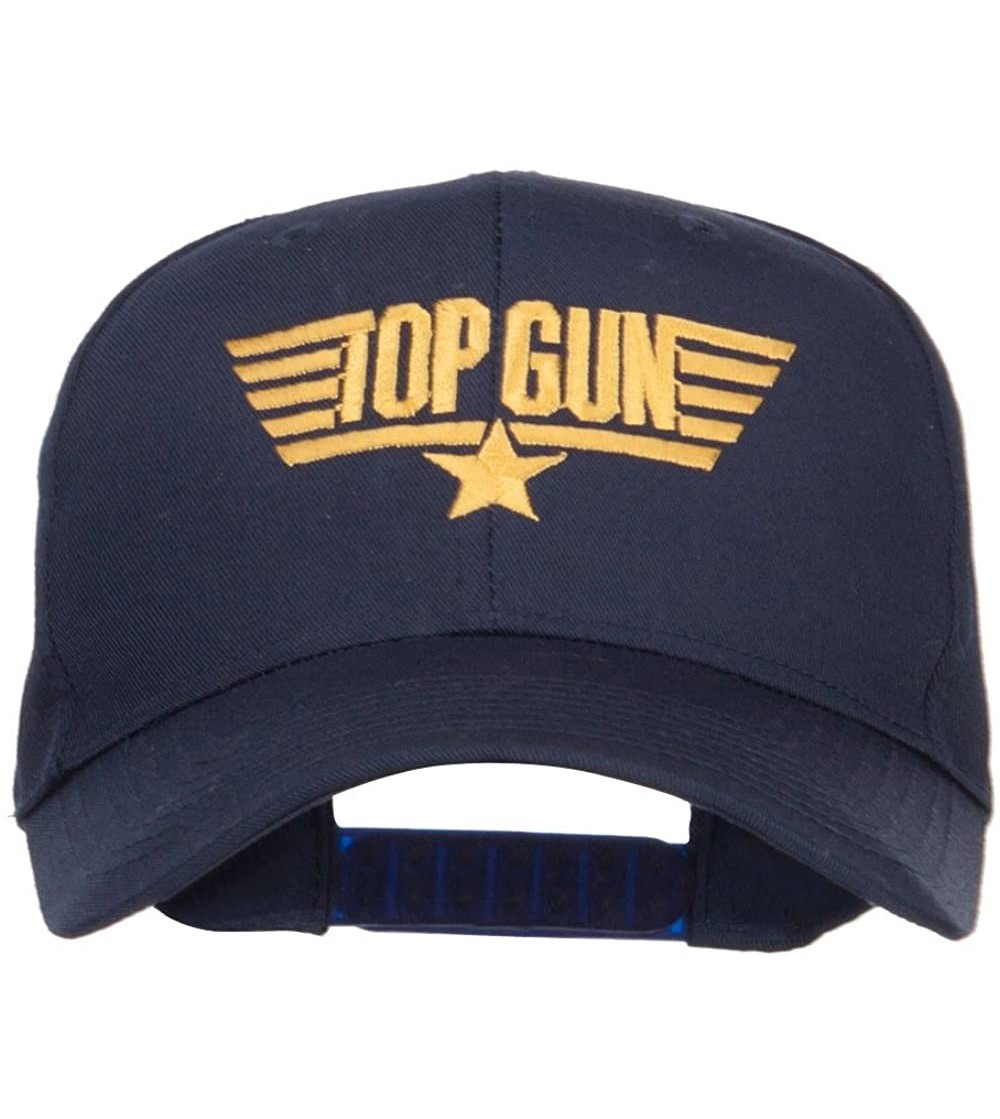 Baseball Caps Top Gun Logo Embroidered Pro Style Cap - Navy - CE12FV92D5V