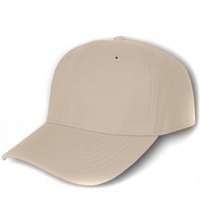 Baseball Caps Blank Fitted Curved Cap Hat - Khaki - CY112BUNA4B