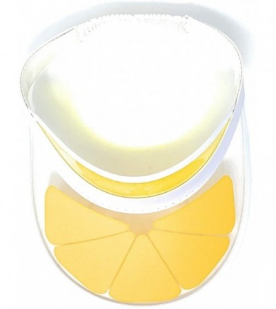Visors Fun Retro Tennis Colored Vinyl Sun Visor- Set of 1 Plastic Color Visor- Perfect Neon Visor Beach Hat - Lemon - CJ18UWC...