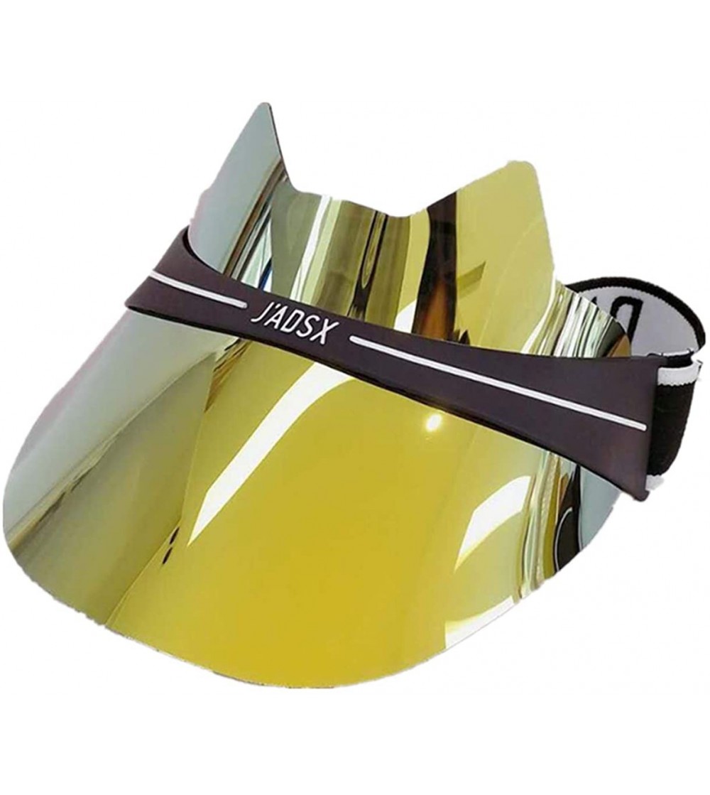 Sun Hats Plastic Sun Visor UV Hat Protection Cap Hologram Wide Brim Outdoor Sports Headband Cap - Z-glod - CD18USMUWQC
