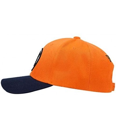 Baseball Caps Snapback Flat Hip hop hat Casual Baseball Cap Men and Women Snapback Cap - Orange&navy - CL18QOOW2CY