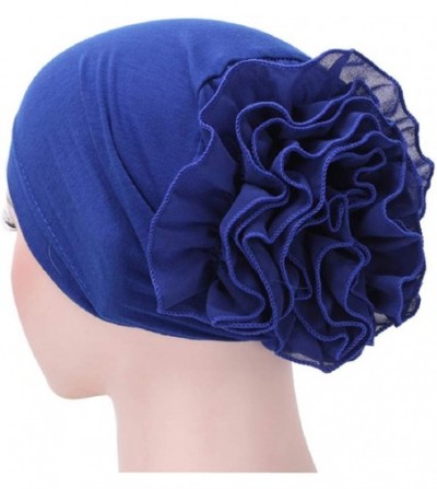 Skullies & Beanies Cancer Chemo Hat Flower Beanie Scarf Ethnic Cloth Print Turban Bonnet India Hat Handwear - D---dark Blue -...