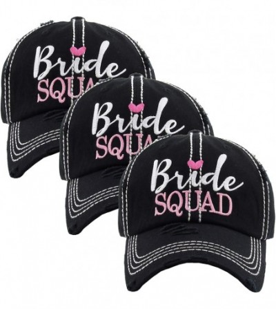 Baseball Caps Womens Bride Tribe Baseball Cap I Do Bachelorette Wedding Party Hat - 3 Pack - Bride Squad - Black - CS18RYAYGUT