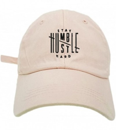 Baseball Caps Humble Stay Hard Logo Style Dad Hat Washed Cotton Polo Baseball Cap - Beige - CG187Y92IR7