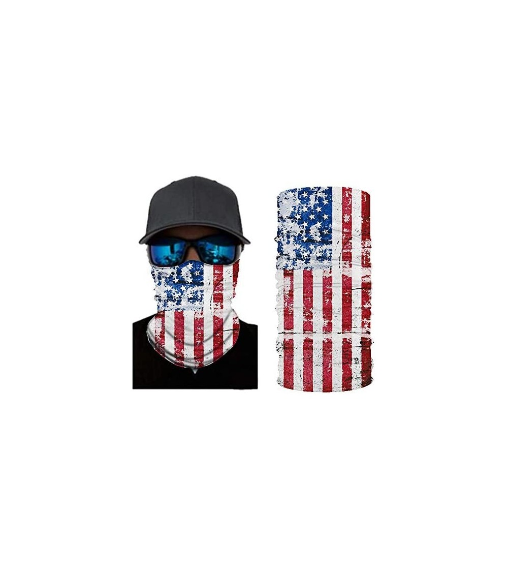 Balaclavas Stripes USA Flag Print Balaclava and Cool Skull Stars for Men Women Dust Wind Mask Neck Gaiter - Cy-wftj-121 - C41...