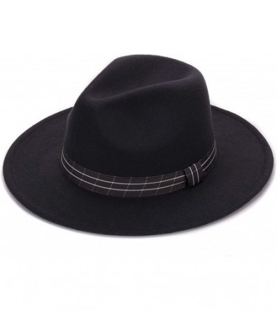 Fedoras Fedora Hats Artificial Wool Pure Cashmere Shaped Solid Borsalino Hat Winter Felt Gambler Hat for Men and Women - CX18...