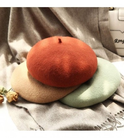 Berets Classic French Artist Beret for Women Wool Beret Hat Solid Color - Caramel Colour - CF18KNOM4UL