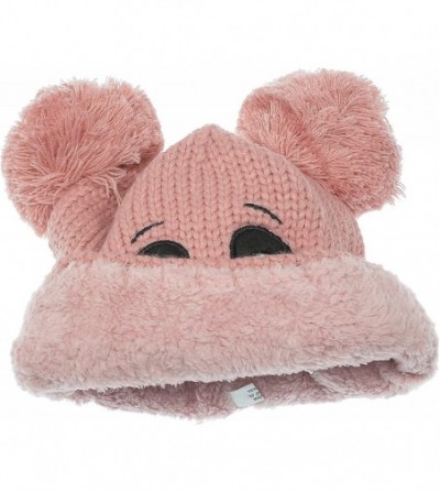 Skullies & Beanies Women Panda Knitted Hat Animal Beanie White NO Lined Winter - 03 Pink - CZ187G3DIUG