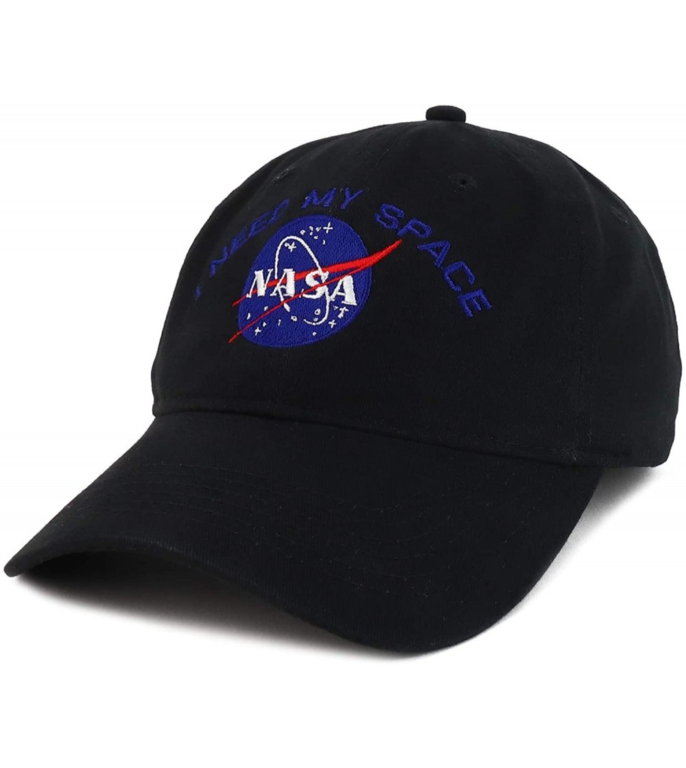 Baseball Caps NASA I Need My Space Embroidered 100% Brushed Cotton Soft Low Profile Cap - Black - CM12L01NO43