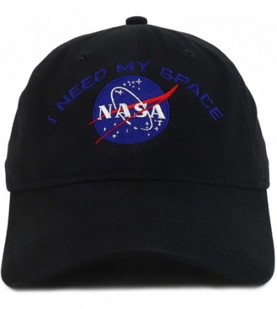 Baseball Caps NASA I Need My Space Embroidered 100% Brushed Cotton Soft Low Profile Cap - Black - CM12L01NO43