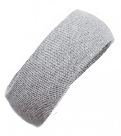 Cold Weather Headbands Mens Or Womans Knit Headband Lambswool/Angora silver gray melange - Silver Gray Melange - C911K9K3KHD