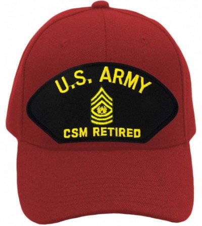 Baseball Caps US Army - CSM Retired Hat/Ballcap Adjustable One Size Fits Most - Red - CD18OOXW5R0