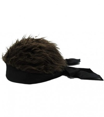 Visors Flair Hair Sun Visor Cap with Fake Hair Wig Baseball Cap Hat - Brown - CS18MCM06UG