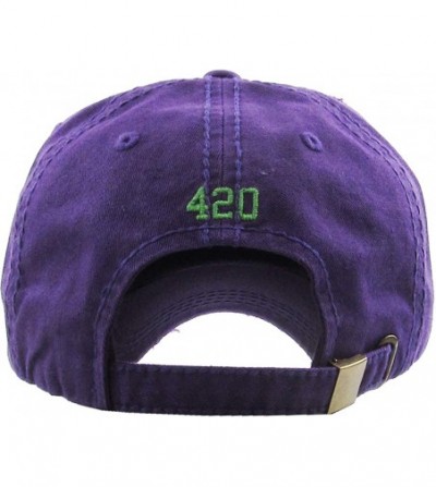 Baseball Caps Weed Marijuana Leaf Collection Dad Hat Baseball Cap Polo Style Adjustable - (5.6) Be Happy Purple - CR18KKWH57Z