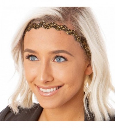 Headbands Women's Bling Glitter Adjustable No Slip Bulk Headbands Gift Sets 10pk - Wave Neutral & Pastel 10pk - CF18YLXL83Q