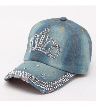 Baseball Caps 2016 Hip-Hop Baseball Cap Full Diamond Crown Flat Snapback Hat - C - CL12FINX88L