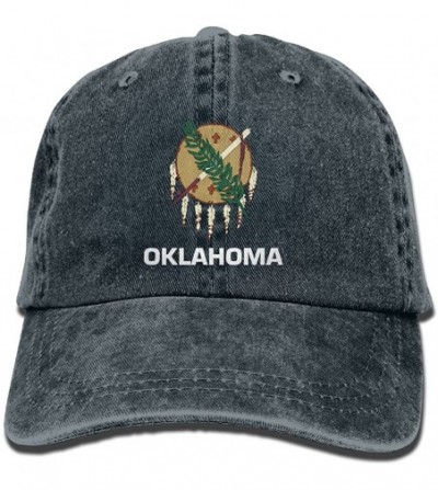 Baseball Caps Oklahoma Flag Stylish Baseball Caps Denim Adjustable Hats - Navy - CX1857LI6ML