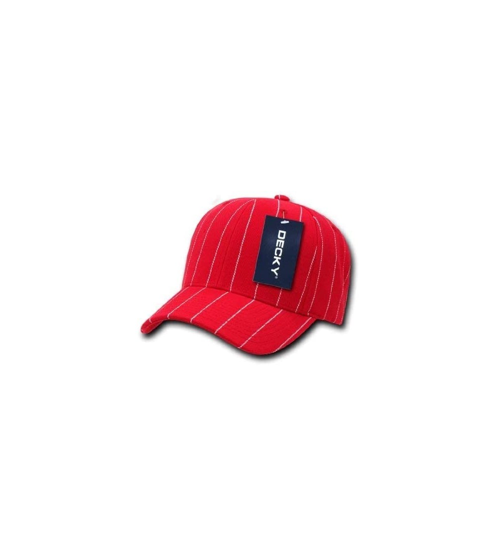 Baseball Caps Pin Striped Adjustable Baseball Caps 208 - Red - CG11K0ZJXV9