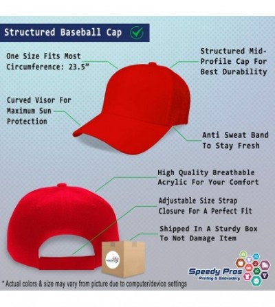 Baseball Caps Custom Baseball Cap Striped Bass Embroidery Acrylic Dad Hats for Men & Women - Red - CI18SLE7SNR