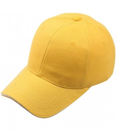 Baseball Caps Unisex Hats for Summer Baseball Cap Dad Hat Plain Men Women Cotton Adjustable Blank Unstructured Soft - Yellow ...