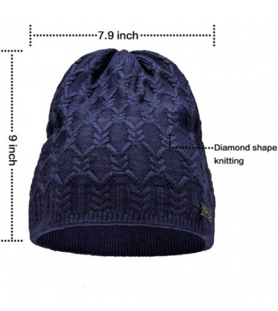 Skullies & Beanies Beanie for Small Head Adult or Teenagers Cable Knit Beanie Winter Hats for Women Skull Caps - Blue-diamond...