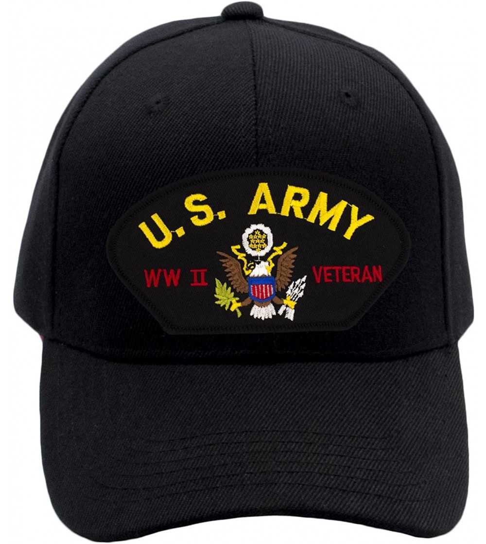 Baseball Caps US Army - World War II Veteran Hat/Ballcap Adjustable One Size Fits Most - Black - CP18NG9TD9Q