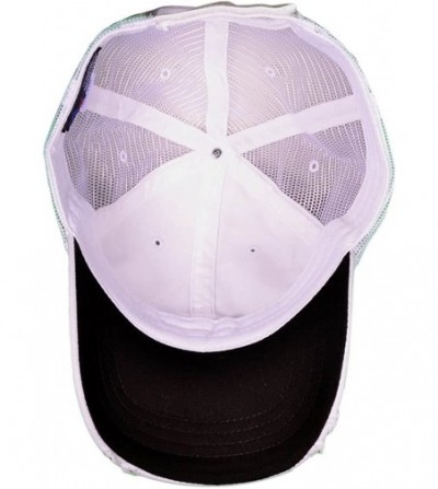 Baseball Caps Unisex Unstructured Special Washed Distressed Mesh Trucker Cap - White-6887 - CR12FL8D8MT