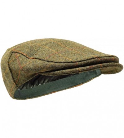 Newsboy Caps Woodsman Flat Cap - Fully Waterproof - Yorkshire Tweed - 100% Wool Outer - Gold Check - CA18ZO4KEQN