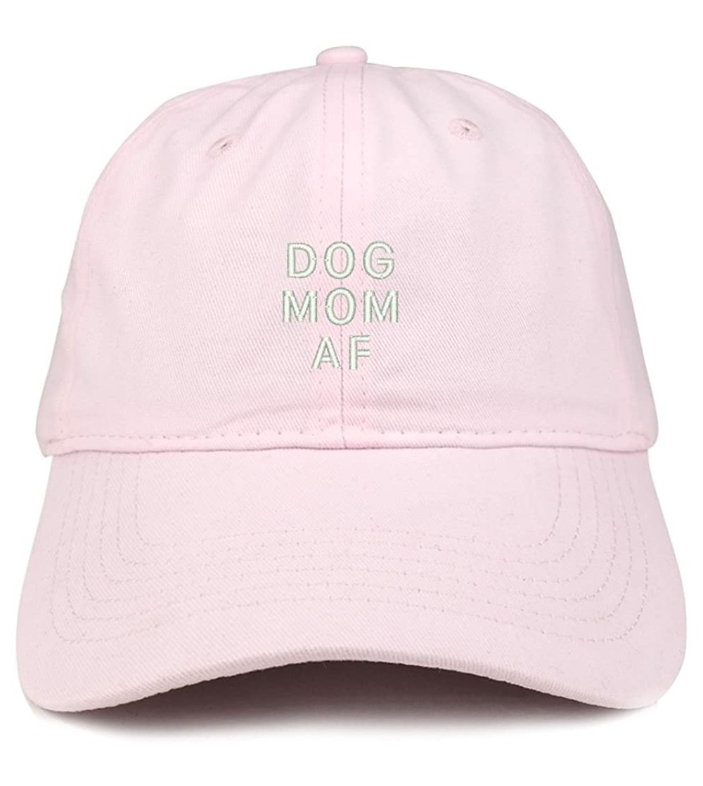 Baseball Caps Dog Mom AF Embroidered Soft Cotton Dad Hat - Lt-pink - C718EY0RDYT