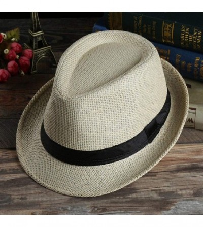 Sun Hats Unisex Summer Round Shape Sunscreen Patchwork Beach Hat Sun Hats - Beige - CV18R0KZA08