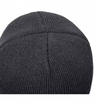 Skullies & Beanies Beanie Cap for Men Women Cuffed Plain Knit Skull Cap Winter Warm Hat Stocking Hat - Black - C618YOYS7GY