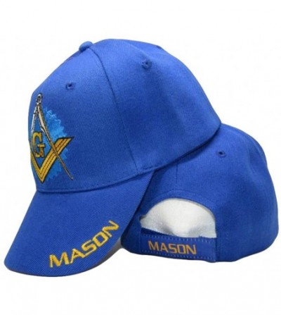 Skullies & Beanies Royal Blue Mason Freemason Masonic Lodge Shadow Ball Cap 3D Embroidered Hat - CU186DTZ53G