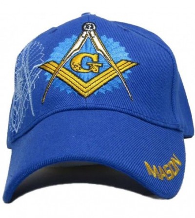 Skullies & Beanies Royal Blue Mason Freemason Masonic Lodge Shadow Ball Cap 3D Embroidered Hat - CU186DTZ53G