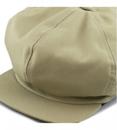 Newsboy Caps Exclusive Cotton Newsboy Gatsby Applejack Cabbie Plain Hat Made in USA - Khaki - C812NZFL4RG