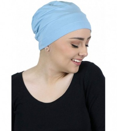 Skullies & Beanies Chemo Headwear for Women Turban Sleep Cap Cancer Hats Beanie Head Coverings Hair Loss 3 Seam Cotton - Ligh...