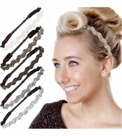 Headbands Women's Adjustable No Slip Cute Fashion Headbands Bling Glitter Hairband Packs - CA186GGGXKL