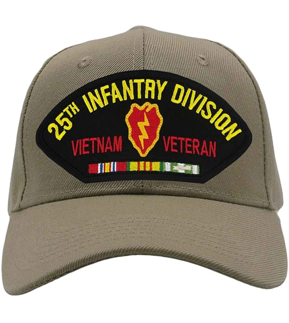 Baseball Caps 25th Infantry Division - Vietnam Veteran Hat/Ballcap Adjustable One Size Fits Most - Tan/Khaki - C818L4R84Q9