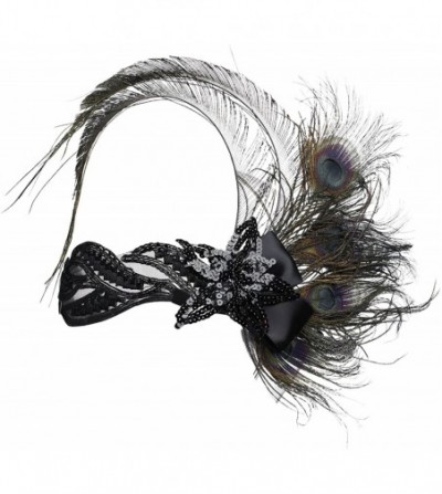 Headbands 1920s Flapper Peacock Feather Headband 20s Sequined Showgirl Headpiece - Style-5 - CS1833SKEQW