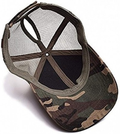 Baseball Caps Ponytail Cap Messy Trucker Adjustable Visor Baseball Cap Hat Unisex - Black&camouflage - CX18TL23GIY
